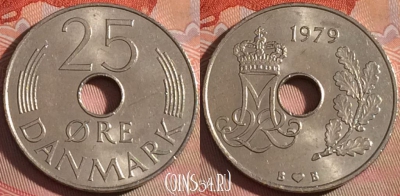 Дания 25 эре 1979 года, KM# 861, 119b-138