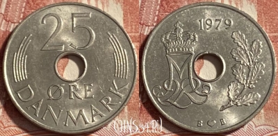 Дания 25 эре 1979 года, KM# 861, 492р-065
