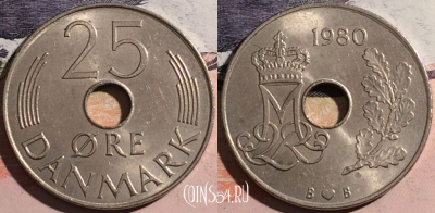 Дания 25 эре 1980 года, KM# 861, a104-070