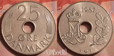 Дания 25 эре 1982 года, KM# 861, 252k-132