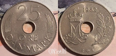 Дания 25 эре 1982 года, KM# 861, a104-083