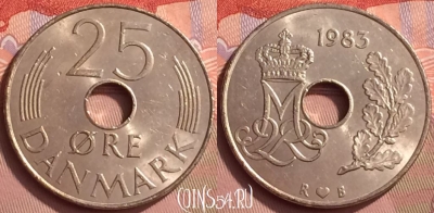 Дания 25 эре 1983 года, KM# 861, 055l-019