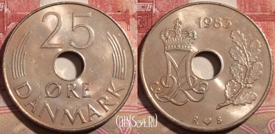 Дания 25 эре 1983 года, KM# 861, 210-044