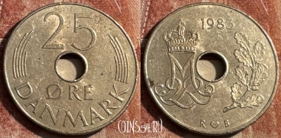 Дания 25 эре 1983 года, KM# 861, s490s-119