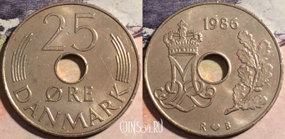 Дания 25 эре 1986 года, KM# 861, a067-121
