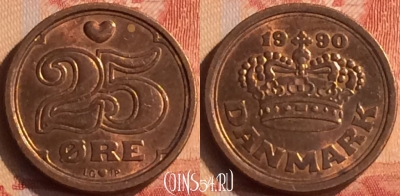 Дания 25 эре 1990 года, KM# 868, 042n-159
