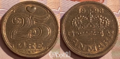 Дания 25 эре 1993 года, KM# 868, 386r-039