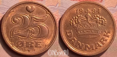 Дания 25 эре 1994 года, KM# 868, 429-106