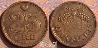 Дания 25 эре 1994 года, KM# 868, 449-132