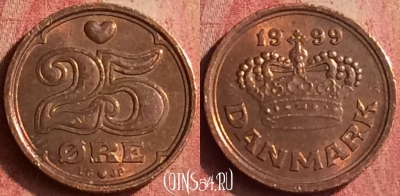 Дания 25 эре 1999 года, KM# 868, 403n-104