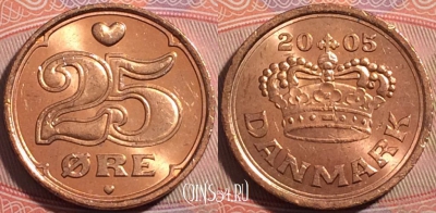 Дания 25 эре 2005 года, KM# 868,