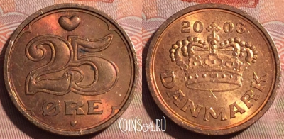 Дания 25 эре 2006 года, KM# 868, 249a-087