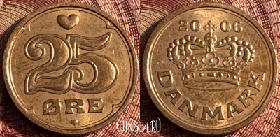Дания 25 эре 2006 года, KM# 868, 360s-009