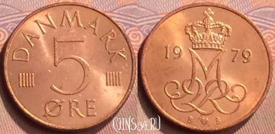 Дания 5 эре 1979 года, KM# 859, 429-113