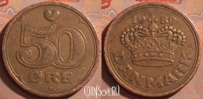 Дания 50 эре 1989 года, KM# 866, 375k-088