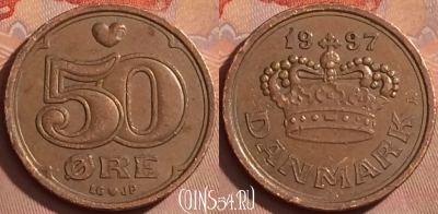 Дания 50 эре 1997 года, KM# 866, 376k-046