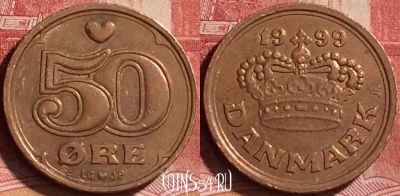 Дания 50 эре 1999 года, KM# 866, 244l-181