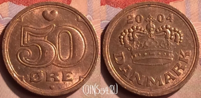 Дания 50 эре 2004 года, KM# 866, 419-081