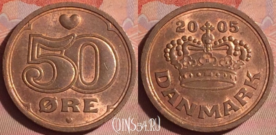 Дания 50 эре 2005 года, KM# 866, 051i-097