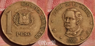 Доминикана 1 песо 2000 года, KM# 80.2, 066l-015