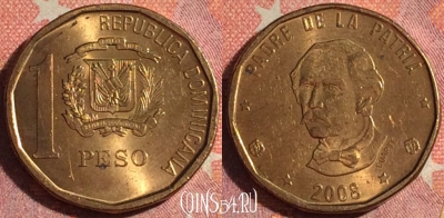 Доминикана 1 песо 2008 года, 374-119