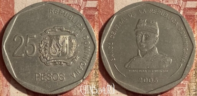 Доминикана 25 песо 2005 года, KM# 107, 229p-022