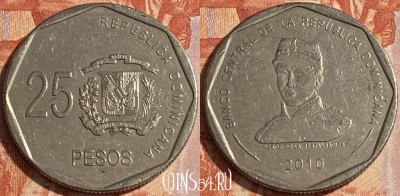 Доминикана 25 песо 2010 года, KM# 107, 096r-081
