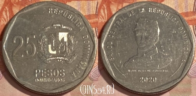 Доминикана 25 песо 2020 года, 394r-062 ♛