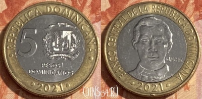 Доминикана 5 песо 2021 года, 396r-103 ♛