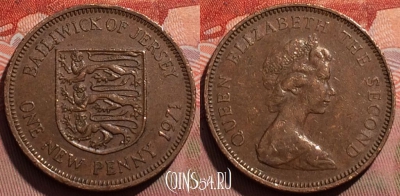 Джерси 1 новый пенни 1971 года, KM# 30, 244a-089
