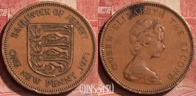 Джерси 1 новый пенни 1971 года, KM# 30, 270l-012