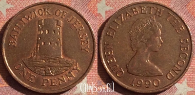 Джерси 1 пенни 1990 года, KM# 54, 119i-092