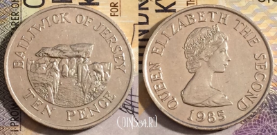 Джерси 10 пенсов 1985 года, KM# 57.1, 154-088