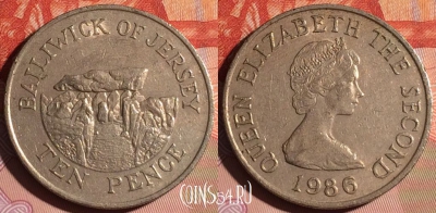 Джерси 10 пенсов 1986 года, KM# 57.1, 123b-082