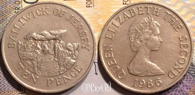 Джерси 10 пенсов 1986 года, KM# 57.1, 140-064