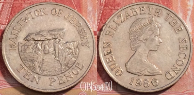 Джерси 10 пенсов 1986 года, KM# 57.1, 253-034