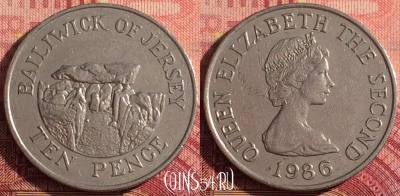 Джерси 10 пенсов 1986 года, KM# 57.1, 302i-126
