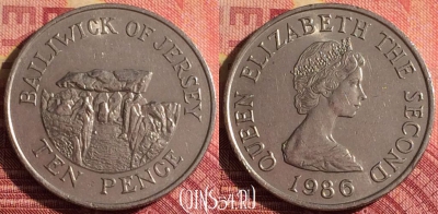 Джерси 10 пенсов 1986 года, KM# 57.1, 326i-012