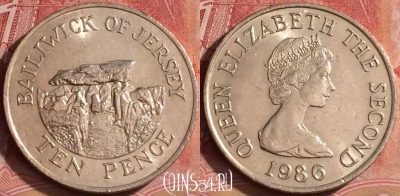 Джерси 10 пенсов 1986 года, KM# 57.1, 391-095