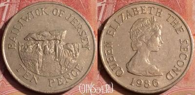 Джерси 10 пенсов 1986 года, KM# 57.1, 393-105