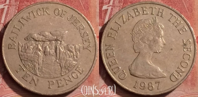 Джерси 10 пенсов 1987 года, KM# 57.1, 065l-002
