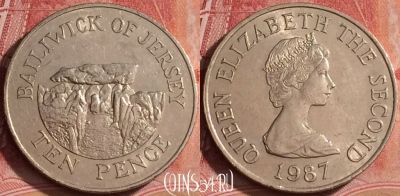 Джерси 10 пенсов 1987 года, KM# 57.1, 391-046