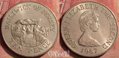 Джерси 10 пенсов 1987 года, KM# 57.1, 395-016