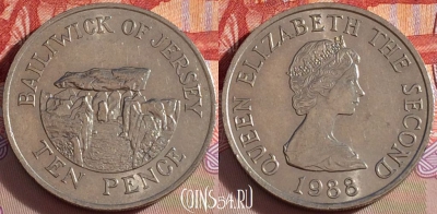 Джерси 10 пенсов 1988 года, KM# 57.1, 096b-042
