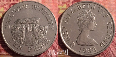 Джерси 10 пенсов 1988 года, KM# 57.1, 295i-072