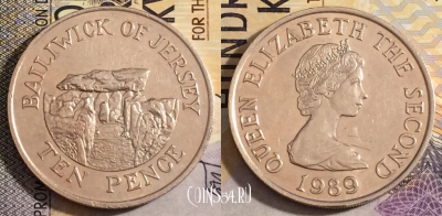 Джерси 10 пенсов 1989 года, KM# 57.1, 154-090
