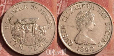 Джерси 10 пенсов 1990 года, KM# 57.1, 066l-070