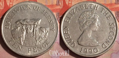 Джерси 10 пенсов 1990 года, KM# 57.1, 279c-090