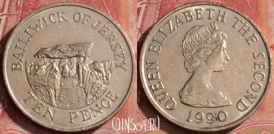 Джерси 10 пенсов 1990 года, KM# 57.1, 391-096