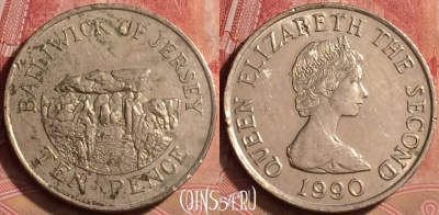 Джерси 10 пенсов 1990 года, KM# 57.1, 395-078